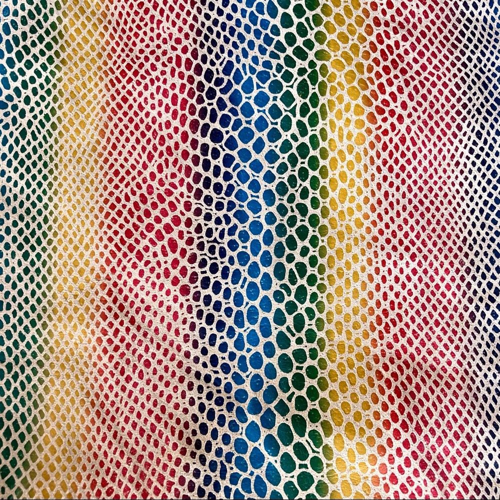 NWT Danier genuine leather rainbow snakeskin-effect mini skirt. 💛 - Picture 8 of 8